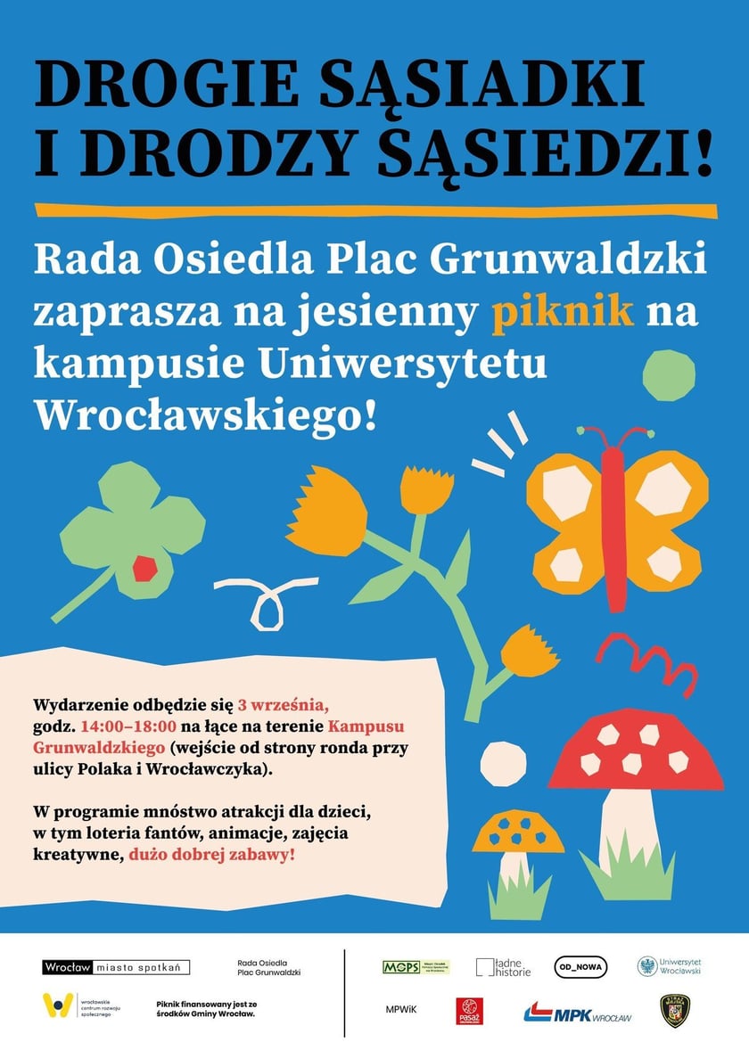 plakat pikniku organizowanego na osiedlu Plac Grunwaldzki