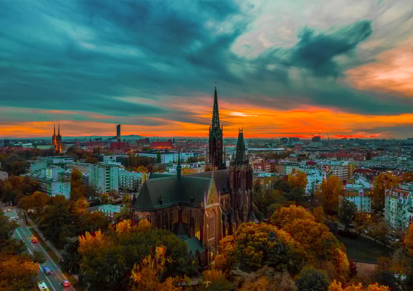 Na zdjęciu Wrocław - zdjęcie z drona