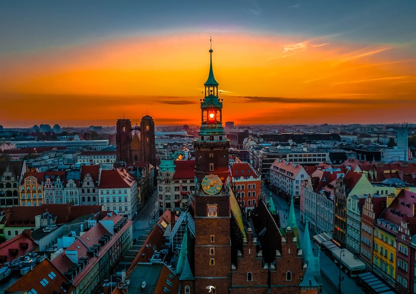 Na zdjęciu Wrocław - zdjęcie z drona