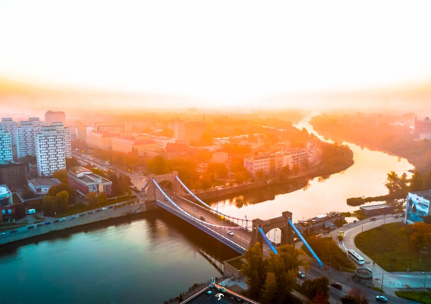 Na zdjęciu Wrocław - zdjęcie z drona