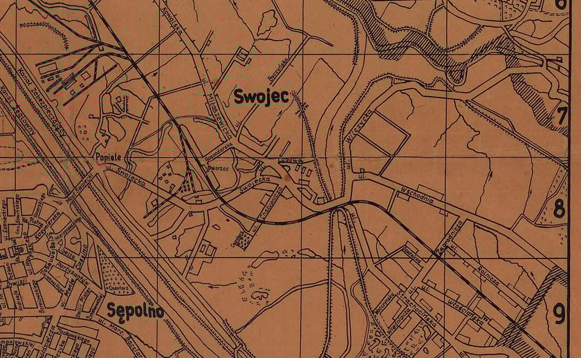 Fragment mapy Wrocławia z lat 40. XX wieku