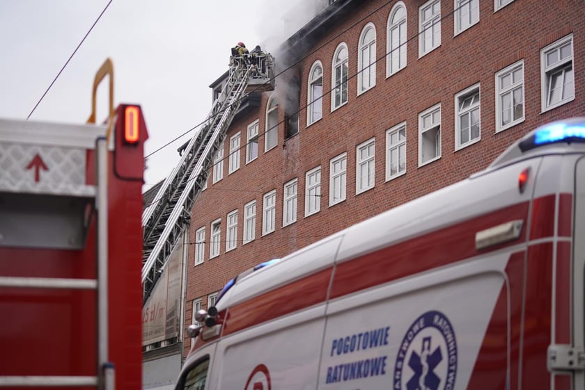 Pożar w kamienicy przy ul. Kościuszki