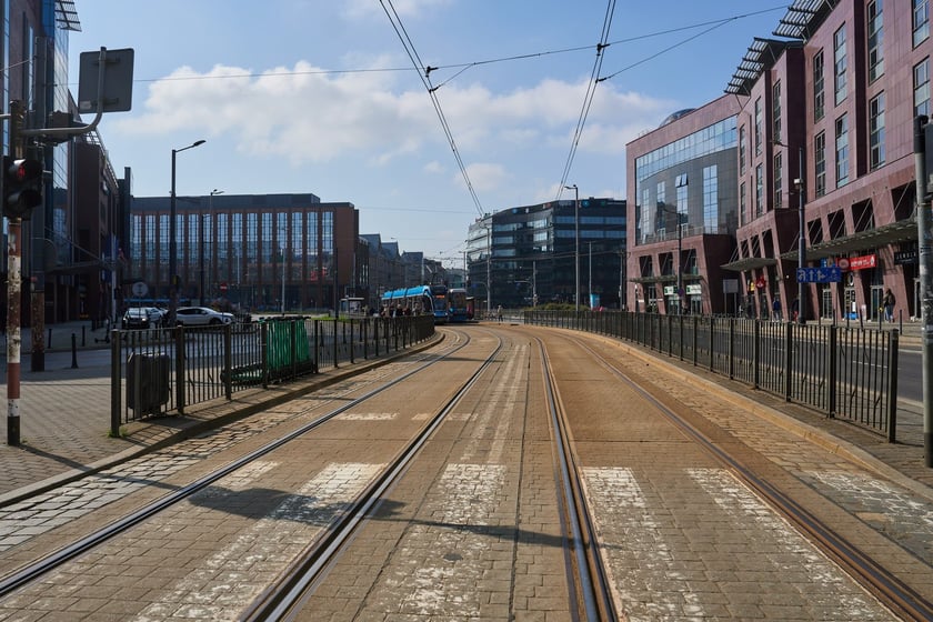 Obszar placu Dominikańskiego w kwietniu 2023 r.