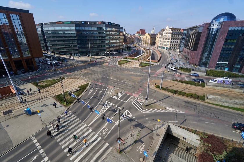 Obszar placu Dominikańskiego w kwietniu 2023 r.
