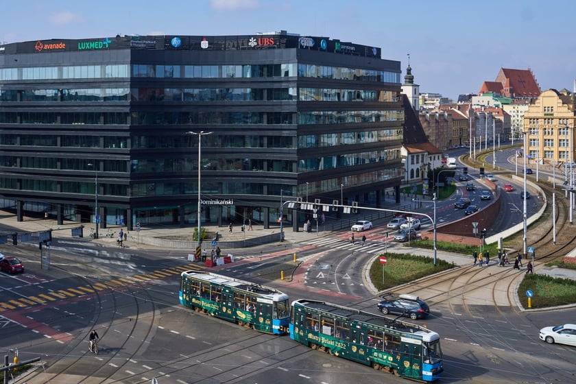 Obszar placu Dominikańskiego w kwietniu 2023 r.