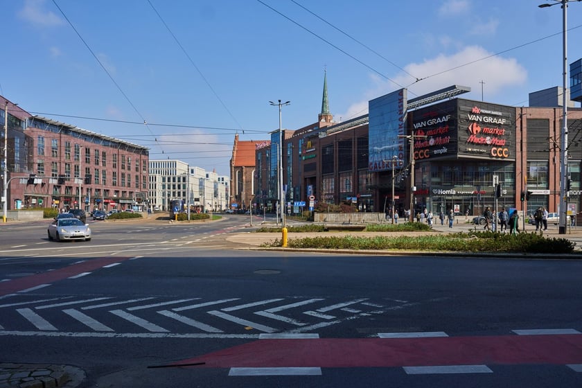 Obszar placu Dominikańskiego w kwietniu 2023 r.