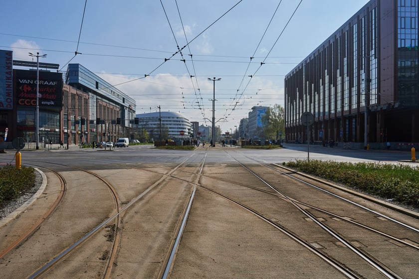 Obszar placu Dominikańskiego w kwietniu 2023 r.
