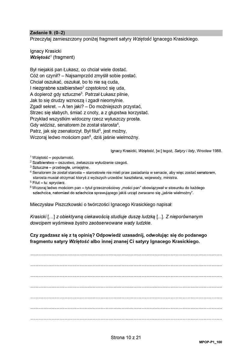 Matura z języka polskiego - arkusze pokazowe