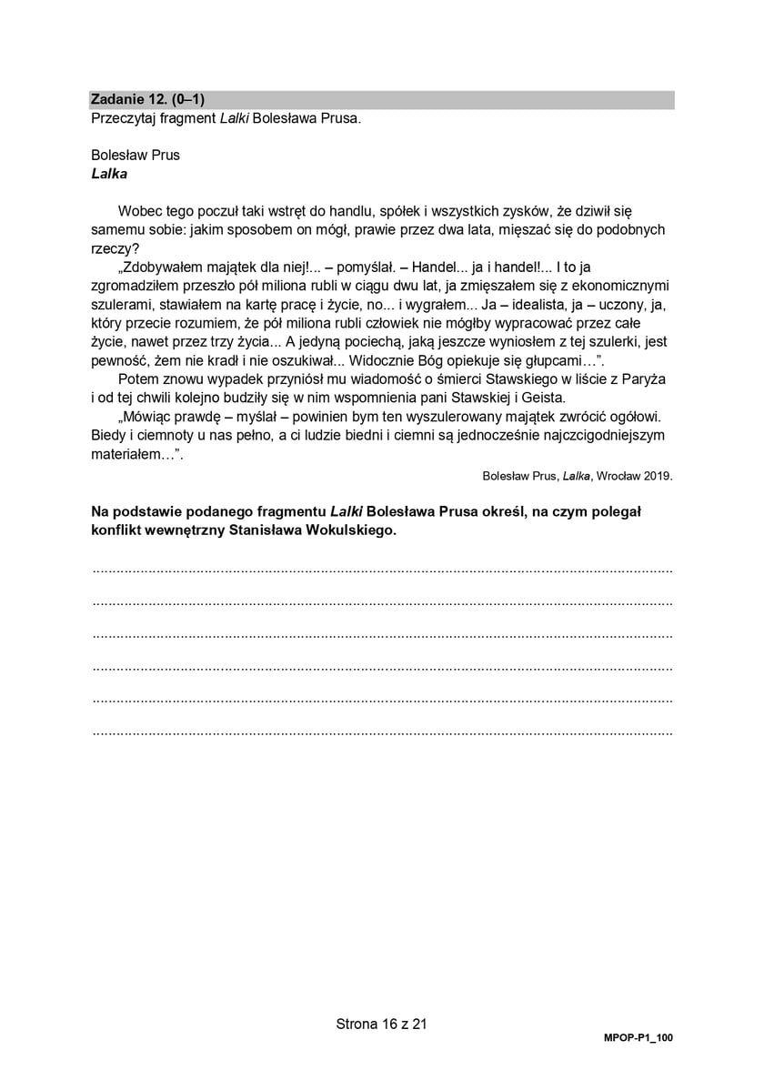Matura z języka polskiego - arkusze pokazowe