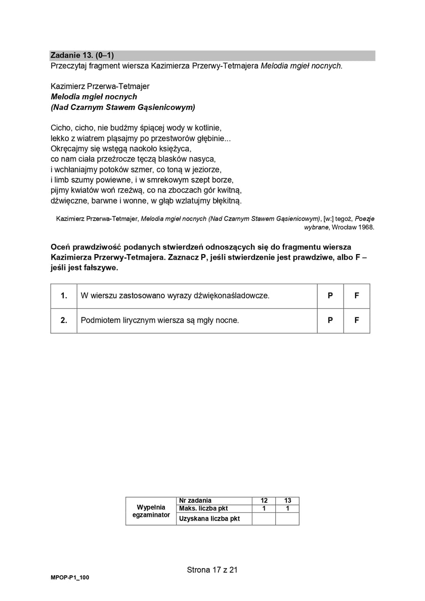 Matura z języka polskiego - arkusze pokazowe