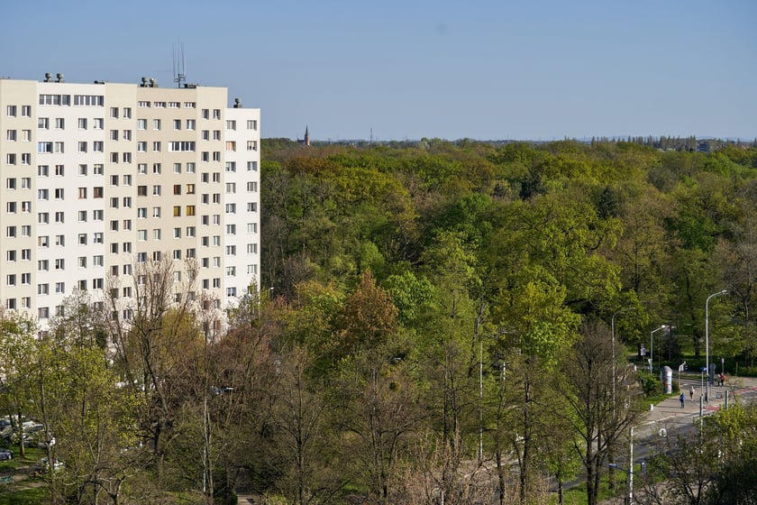 Panorama Wrocławia z perspektywy Krzyków - maj 2023
