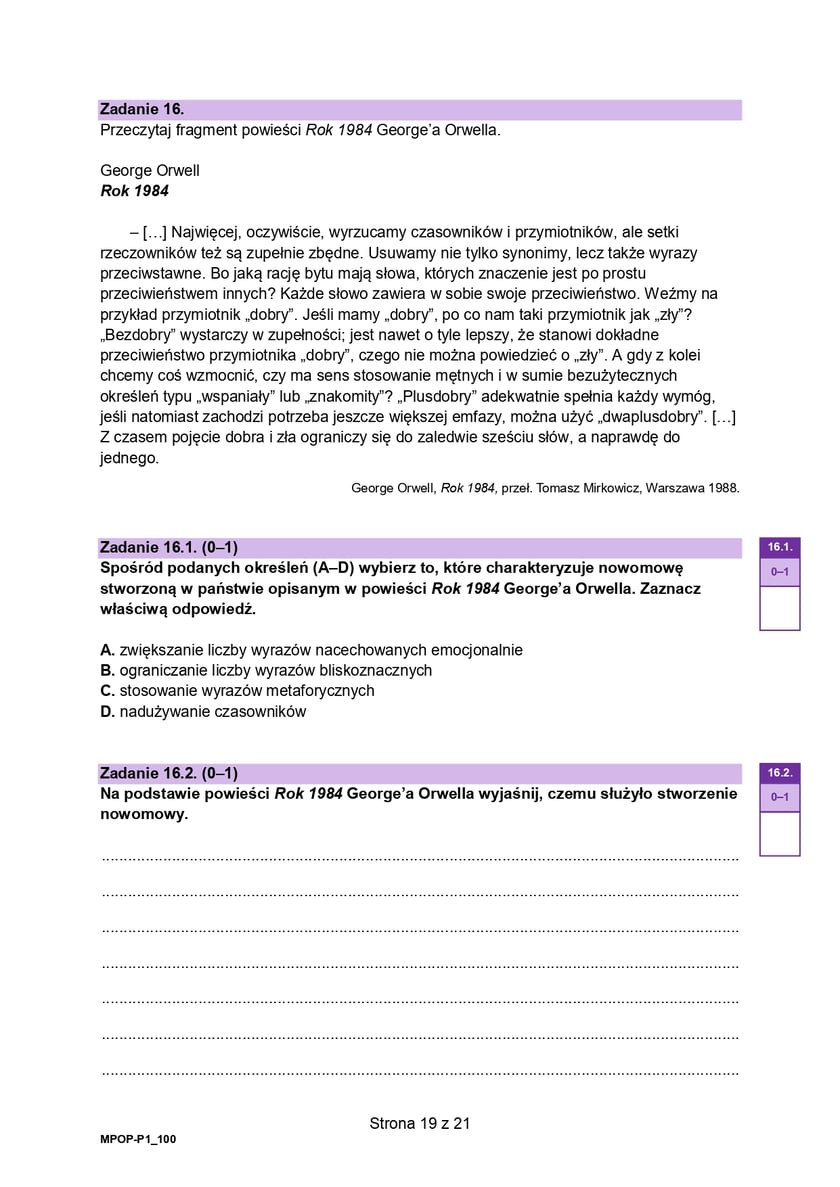 Matura z j. polskiego (formuła 2023)