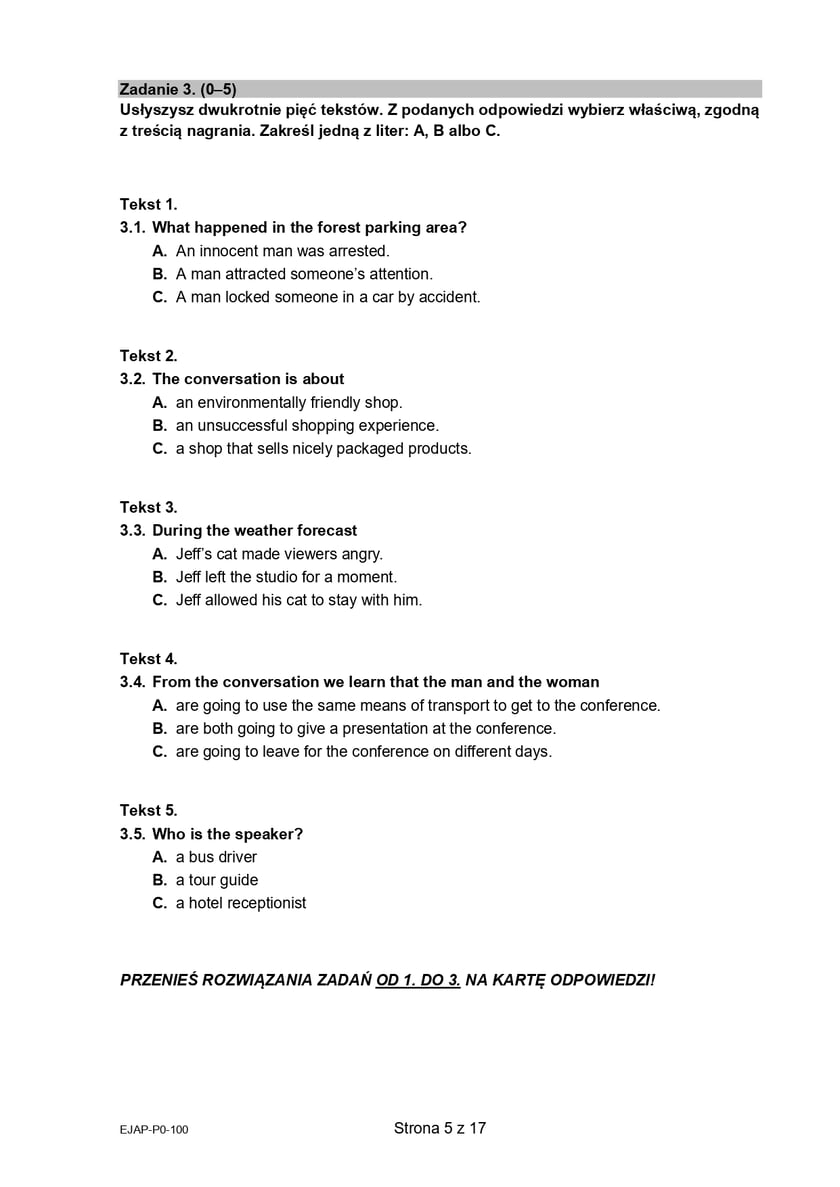 Matura z j. angielskiego (formuła 2015)