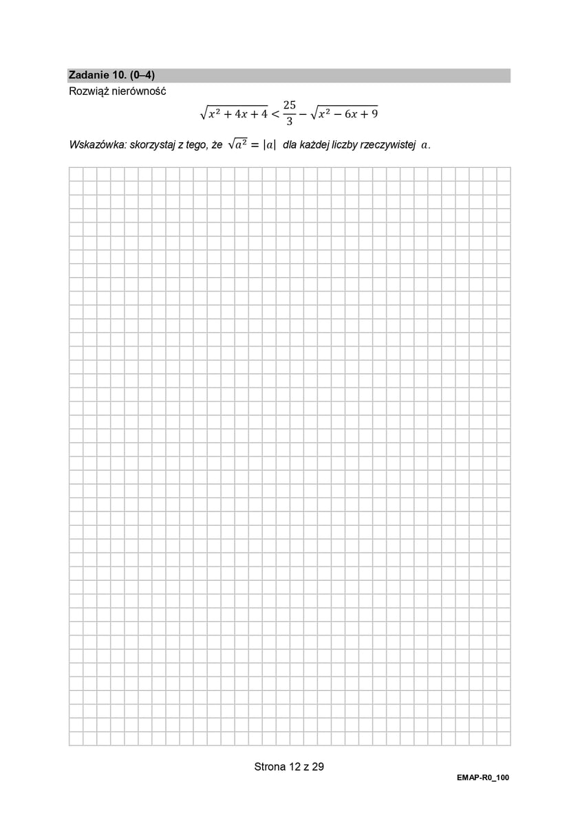 Arkusz z matematyki, poziom rozszerzony (formuła 2015)