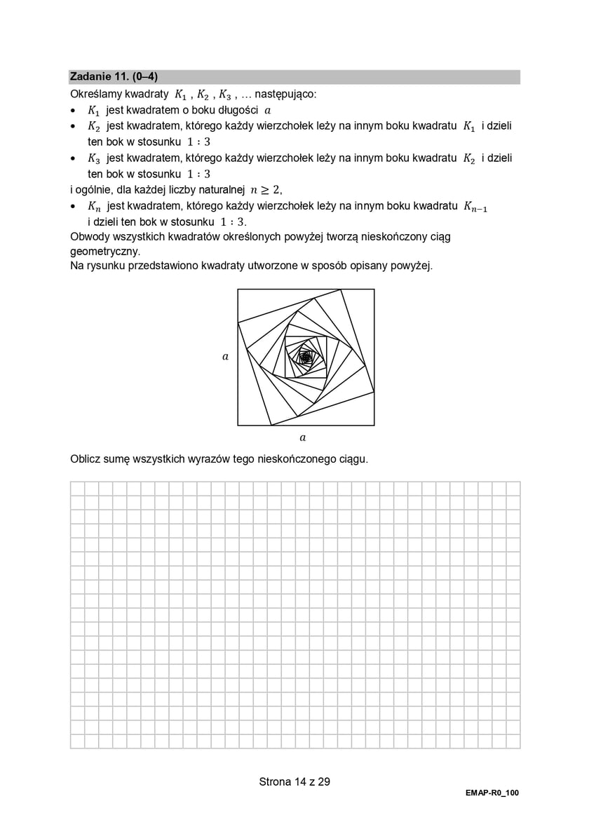 Arkusz z matematyki, poziom rozszerzony (formuła 2015)