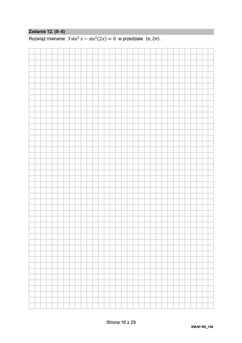 Arkusz z matematyki, poziom rozszerzony (formuła 2015)