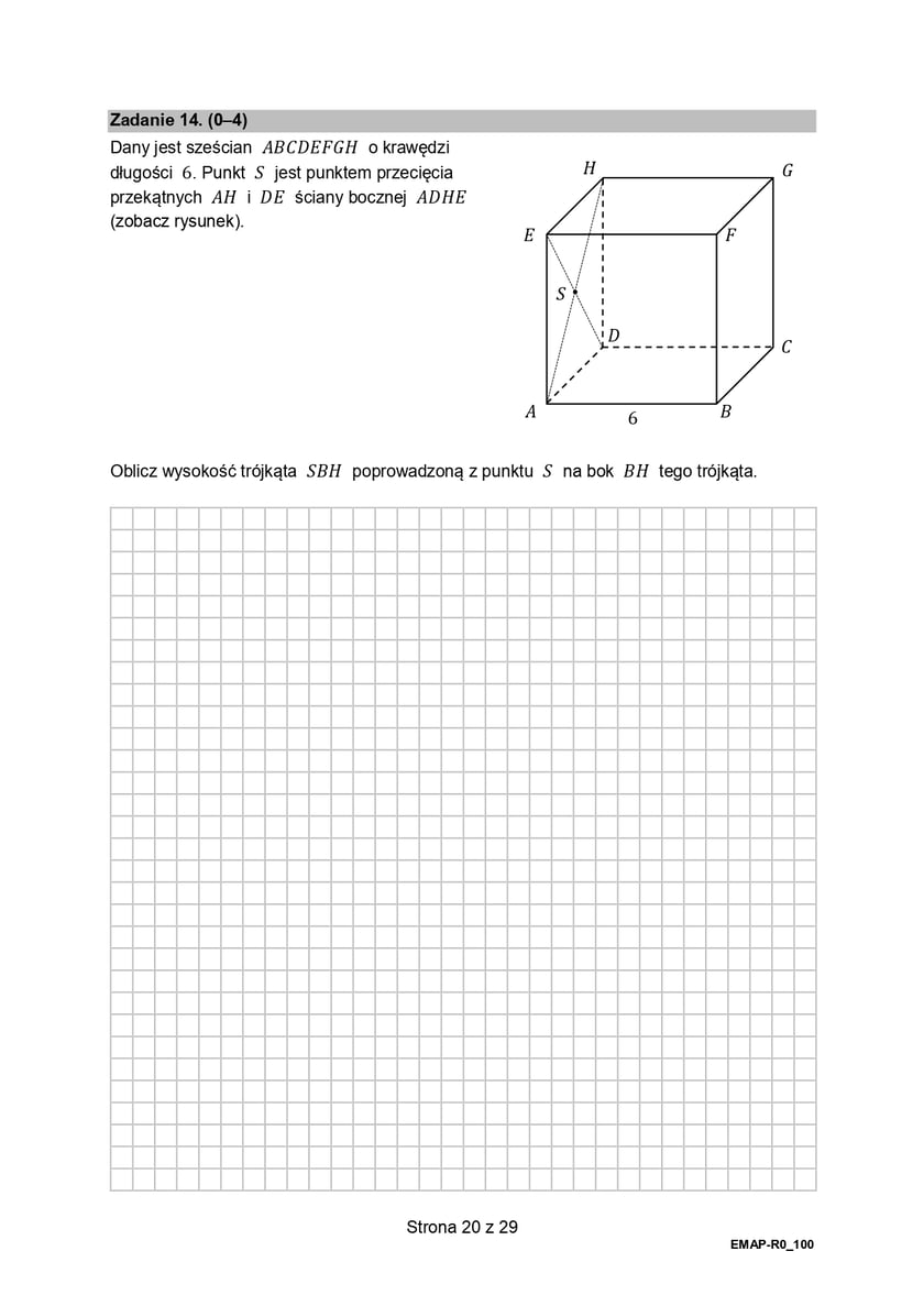 Arkusz z matematyki, poziom rozszerzony (formuła 2015)