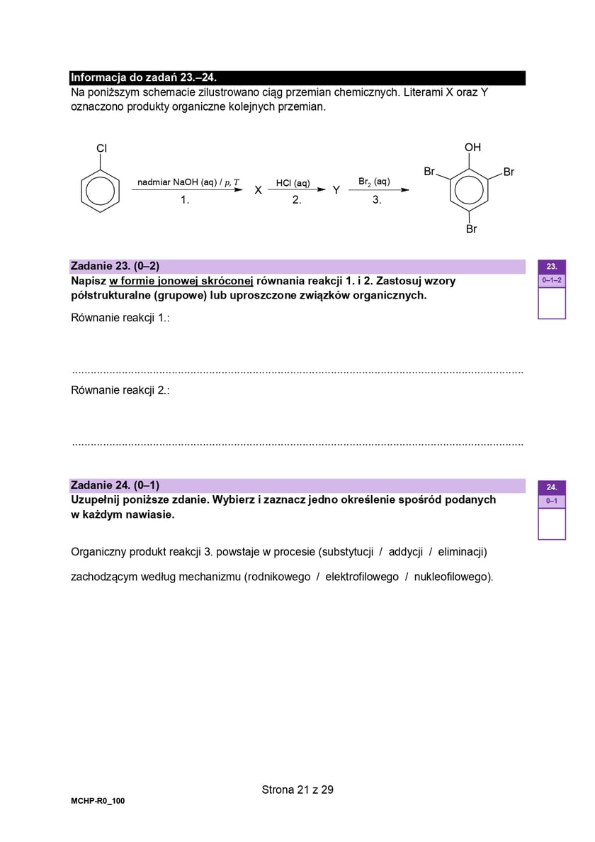 Arkusz CKE z chemii (poziom rozszerzony, formuła 2023)