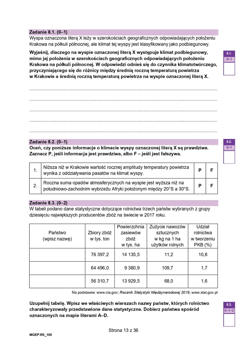 Matura z geografii (poziom rozszerzony)