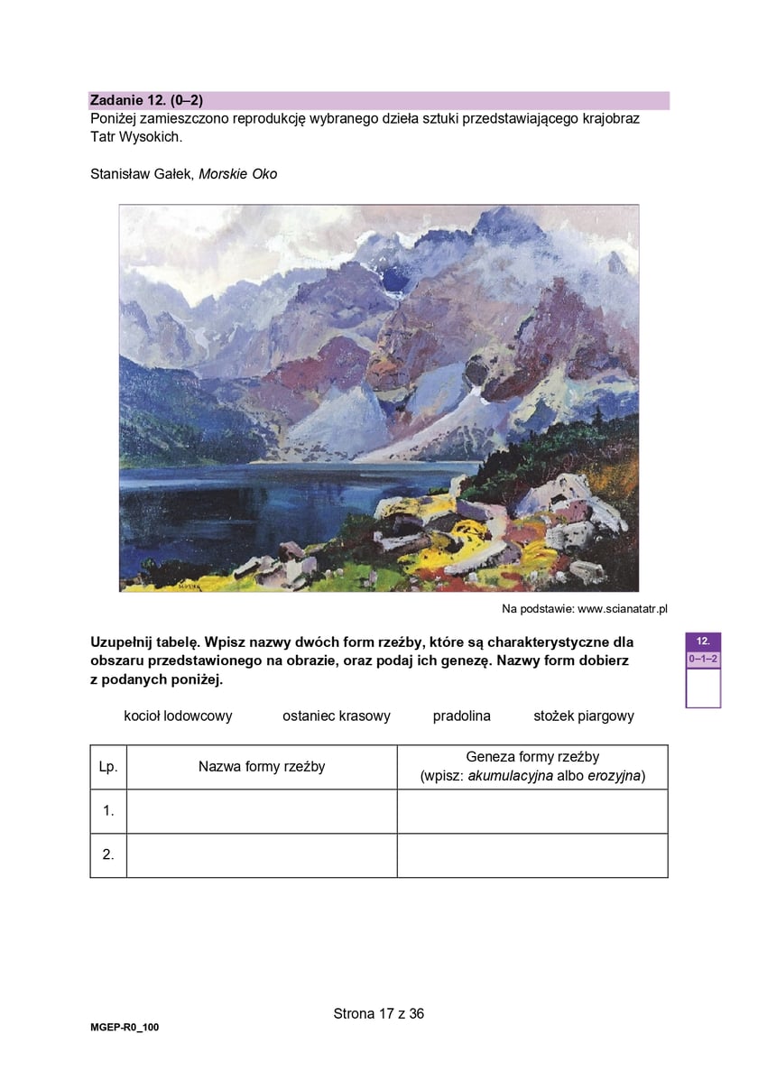 Matura z geografii (poziom rozszerzony)