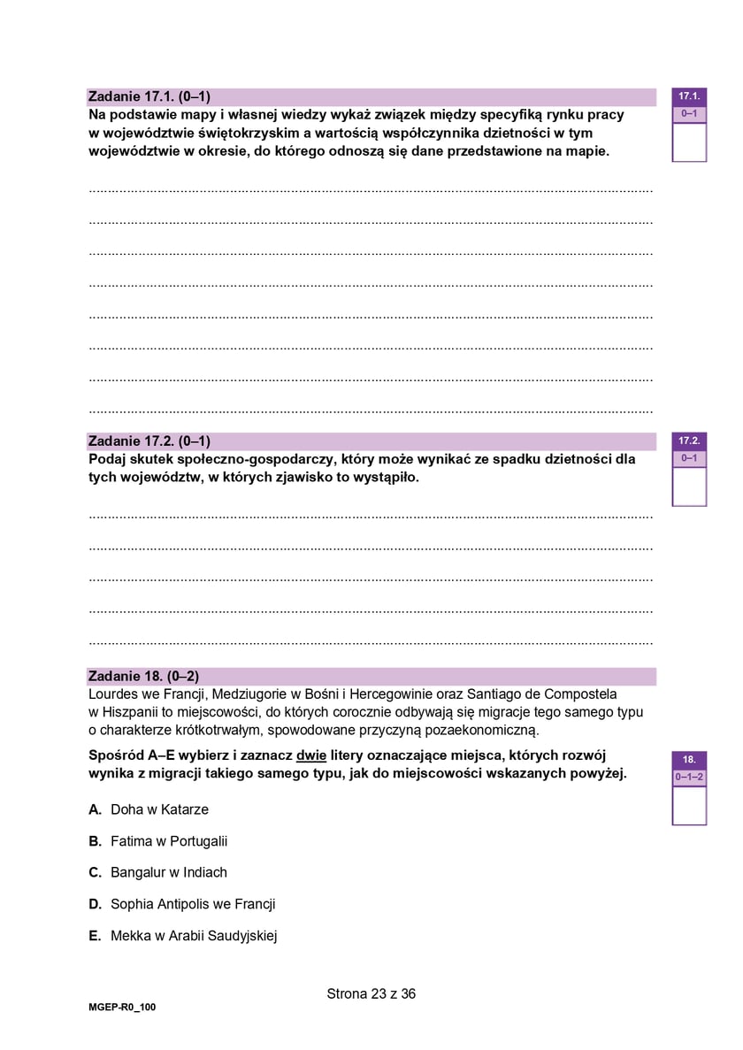 Matura z geografii (poziom rozszerzony)