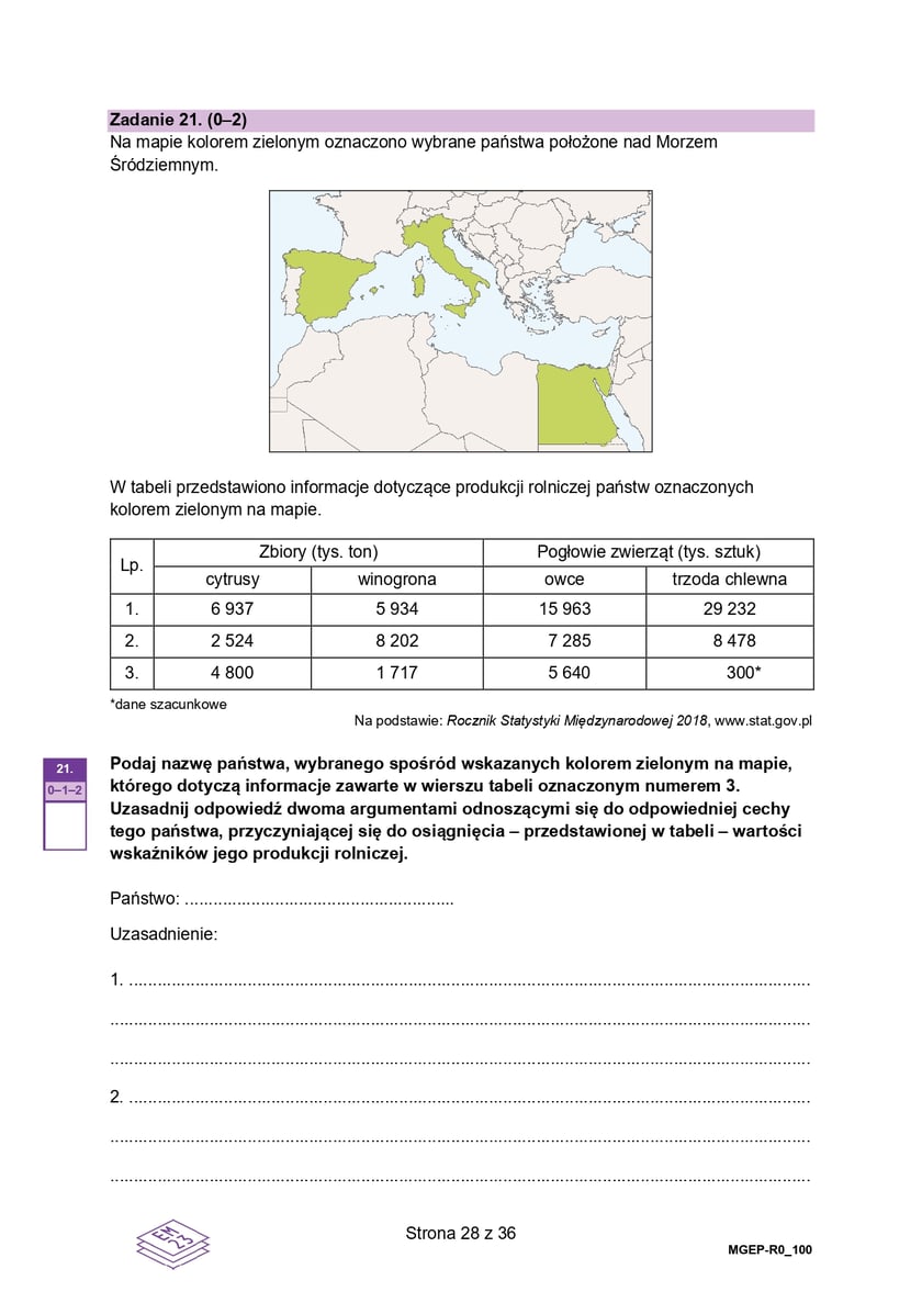 Matura z geografii (poziom rozszerzony)