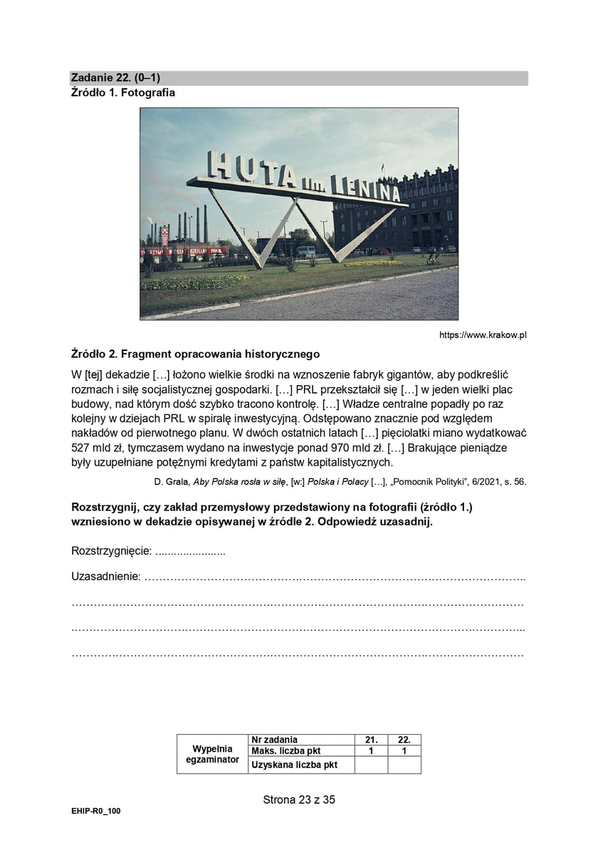 Matura z historii (poziom rozszerzony)