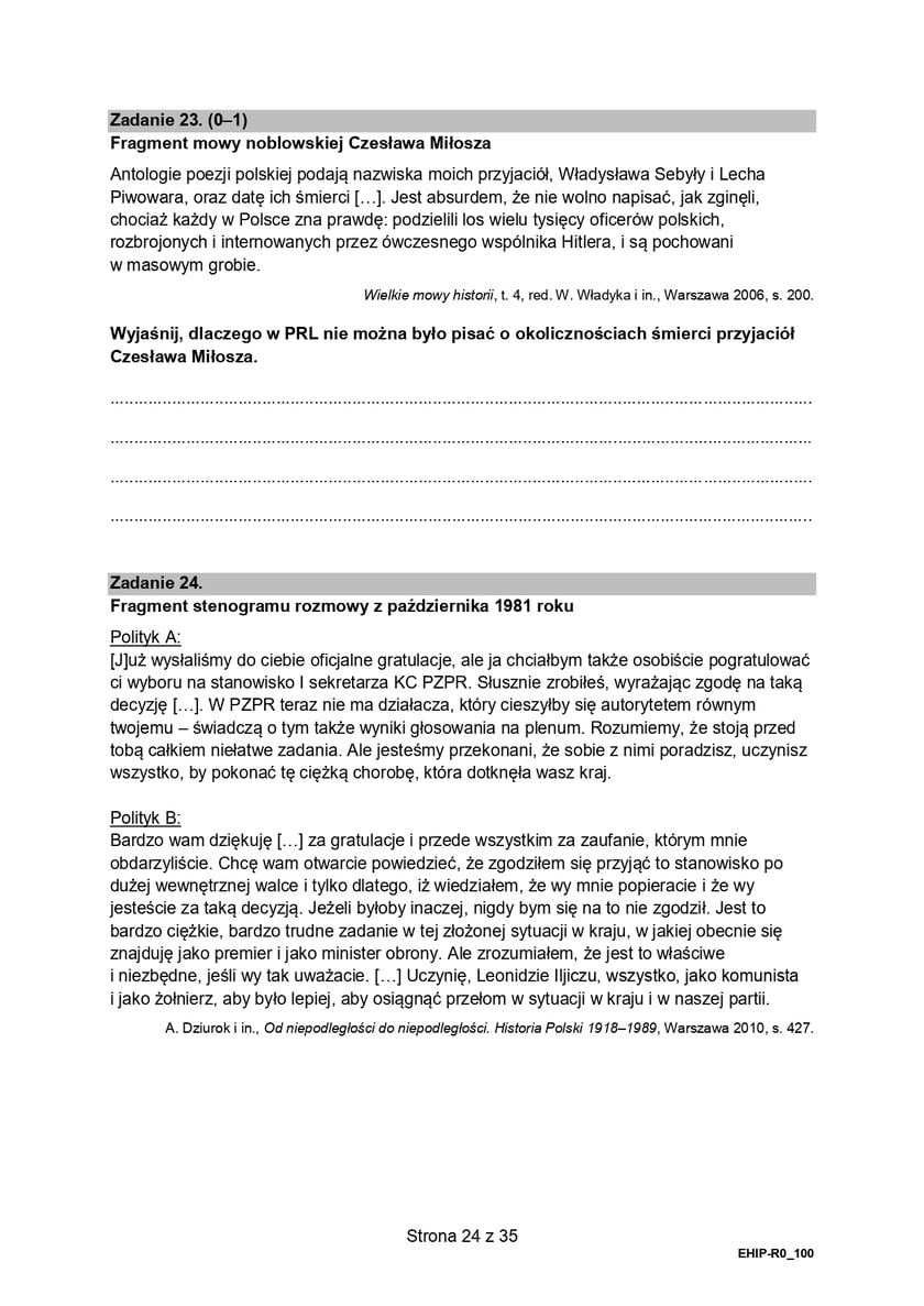 Matura z historii (poziom rozszerzony)