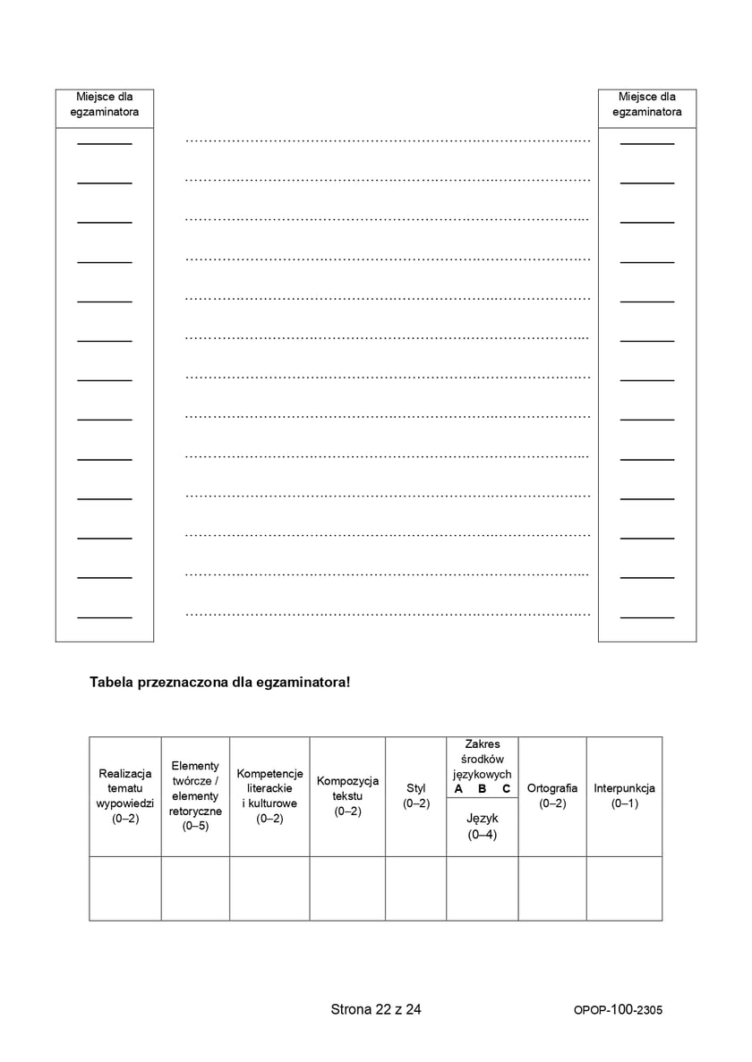 Egzamin ósmoklasisty 2023  - język polski