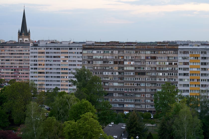 Panorama Wrocławia. Zdjęcie z 13 piętra budynku w centrum miasta.