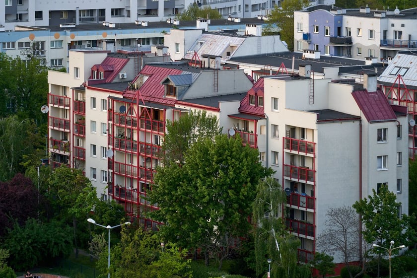 Panorama Wrocławia. Zdjęcie z 13 piętra budynku w centrum miasta.