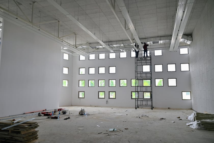 Mniejsza sala gimnastyczna.