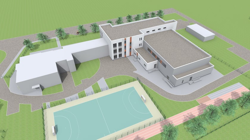 Budynek Zespołu Szkolno-Przedszkolnego w Pustkowie Żurawskim, wizualizacja