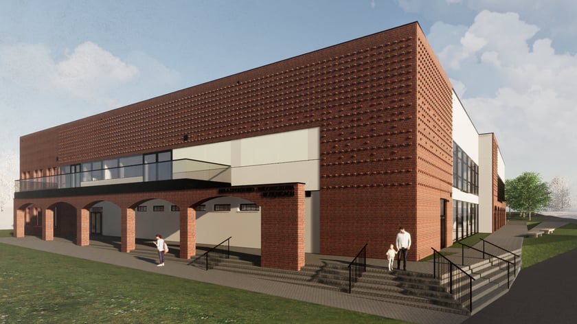 Wizualizacja hali sportowo-widowiskowej w Ziębicach