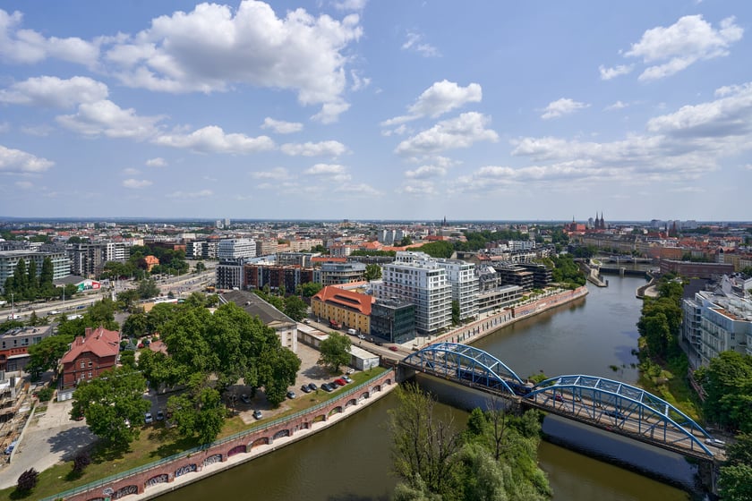 Panorama Wrocławia z dachu Atal Towers