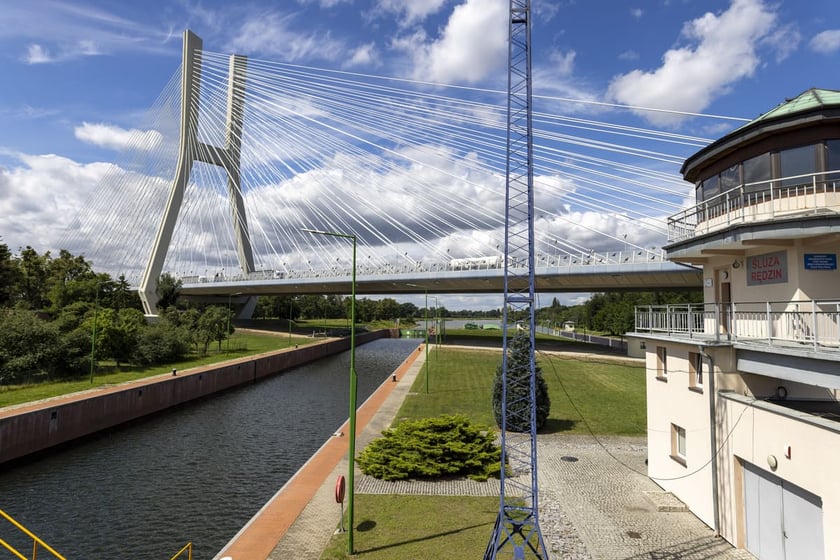 stopień wodny na Rędzinie po remoncie, sierpień 2023