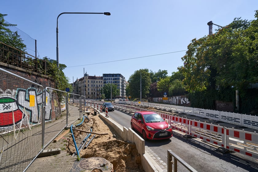 Przebudowa placu Staszica i ulicy Pomorskiej w sierpniu 2023 roku