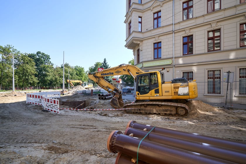 Przebudowa placu Staszica i ulicy Pomorskiej w sierpniu 2023 roku
