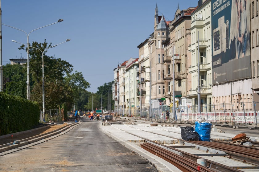 Przebudowa placu Staszica i ulicy Pomorskiej w sierpniu 2023 roku
