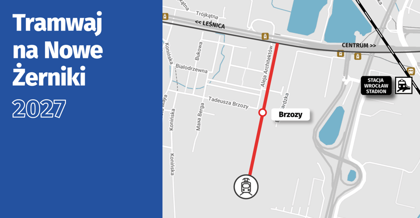 Tramwaj na Nowe Żerniki.&nbsp;MPK Wrocław zamierza wybudować nową zajezdnie tramwajową na Nowych Żernikach przy alei Architektów. Zmieści się tam około 150 tramwajów, a na samej zajezdni ulokowana zostanie myjnia oraz stanowiska do sprzątania wnętrz tramwajów, tokarka podtorowa, lakiernia i hala warsztatowa. Na odcinku od ulicy Kosmonautów do zajezdni powstanie nowy przystanek dla mieszkańców osiedla. Sprawdź wszystkie plany na nowe trasy i pętle tramwajowe we Wrocławiu!