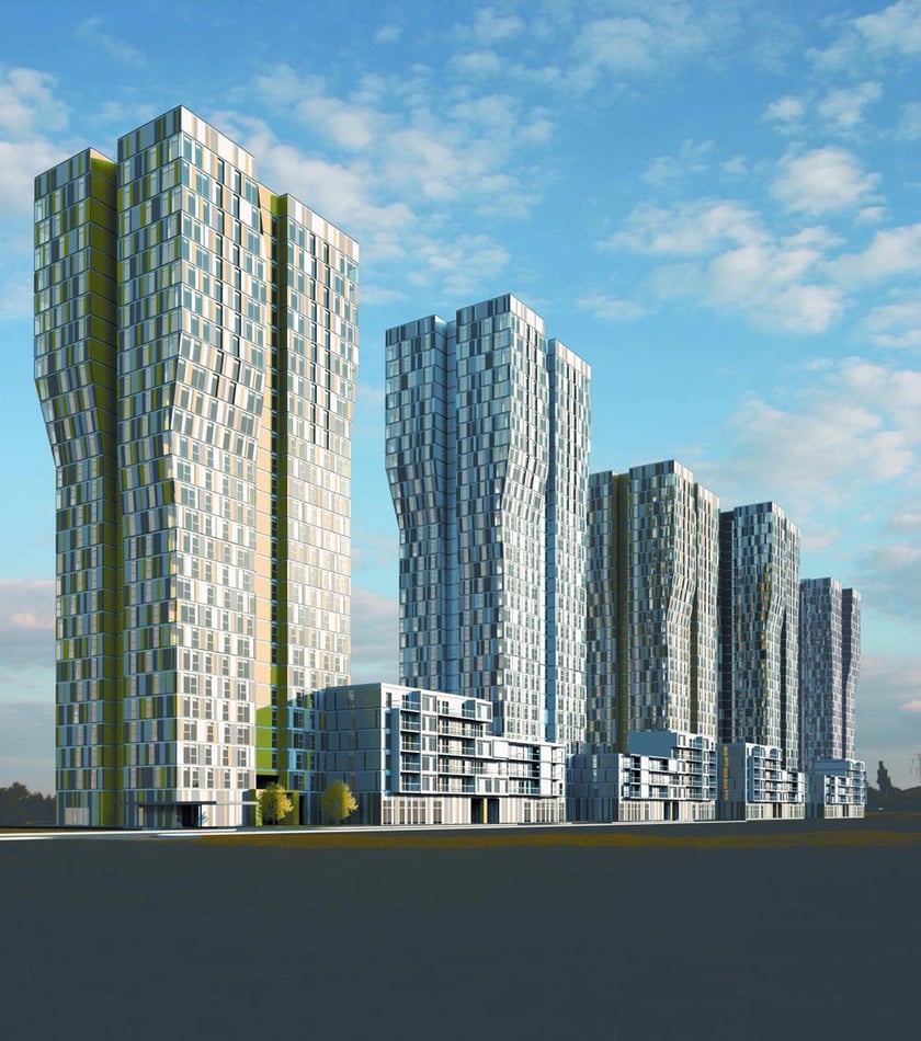 Niezrealizowany projekt Centrum Południowego hiszpańskiego firmy Grupo Prasa. Projekt autorstwa El Studio. Wieżowce mieszkalne miały stanąć przy ul. Gwiaździstej.