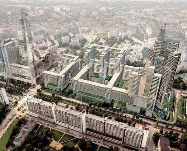 Koncepcja zabudowy Centrum Południowego jaką przedstawiła firma LC Corp podczas postępowania przetargowego w 2006 r. Projekt zakładał budowę wieżowca wyższego niż planowany wówczas Sky Tower. Ostatecznie działka została zakupiona przez hiszpańską Grupo Prasa i projekt nie został zrealizowany..