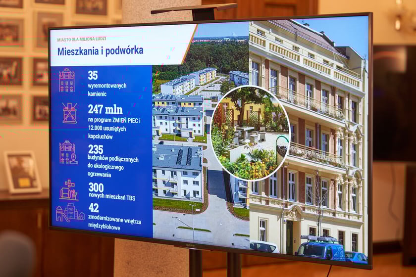 plansza przedstawiająca inwestycje mieszkaniowe gminy w obecnej kadencji