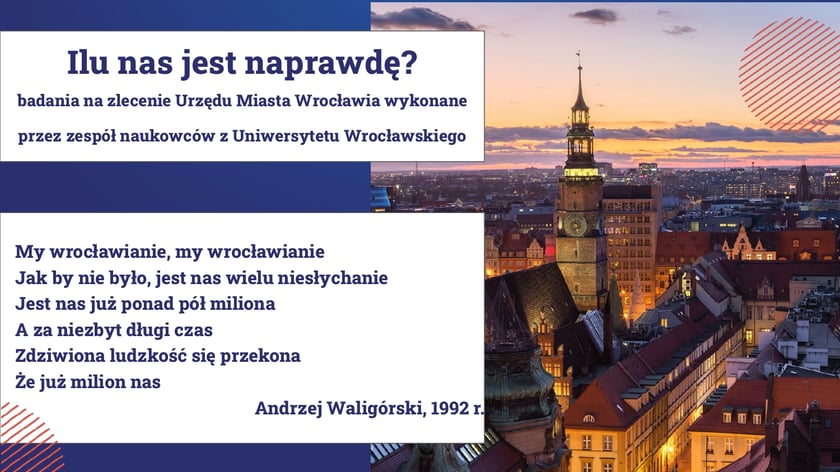 Kadr z prezentacji Urzędu Miejskiego Wrocławia "Ilu jest wrocławian"