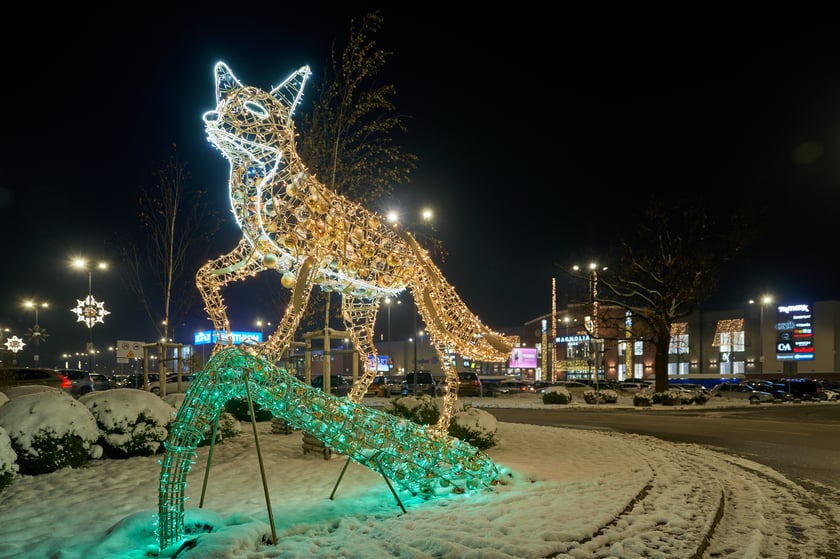 Iluminacje świąteczne wokół wrocławskich galerii