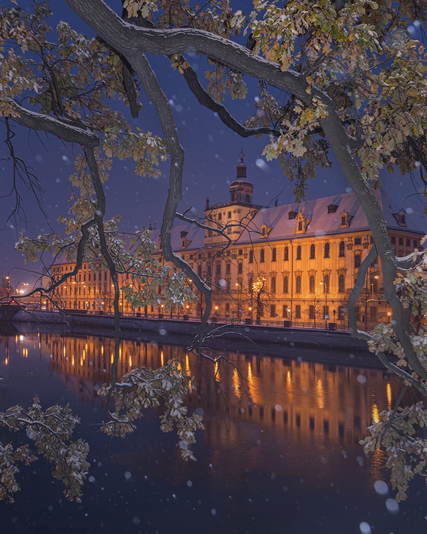 Uniwersytet Wrocławski i Ossolineum zimą
