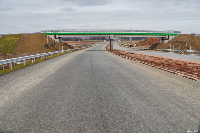 Budowana trasa S3 Bolków - Kamienna Góra na Dolnym Śląsku, luty 2024