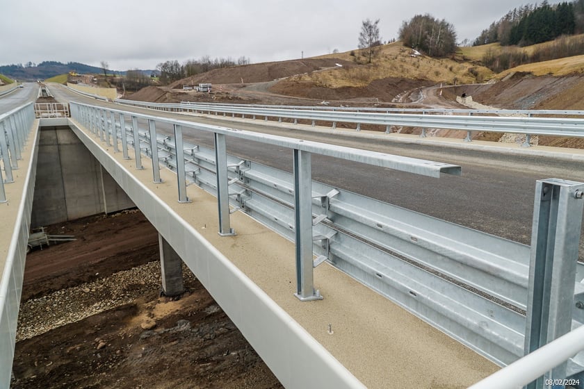 Budowana trasa S3 Bolków - Kamienna Góra na Dolnym Śląsku, luty 2024