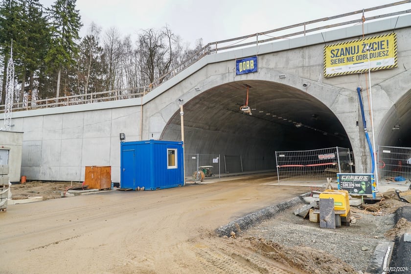 Budowana trasa S3 Bolków - Kamienna Góra na Dolnym Śląsku, luty 2024
