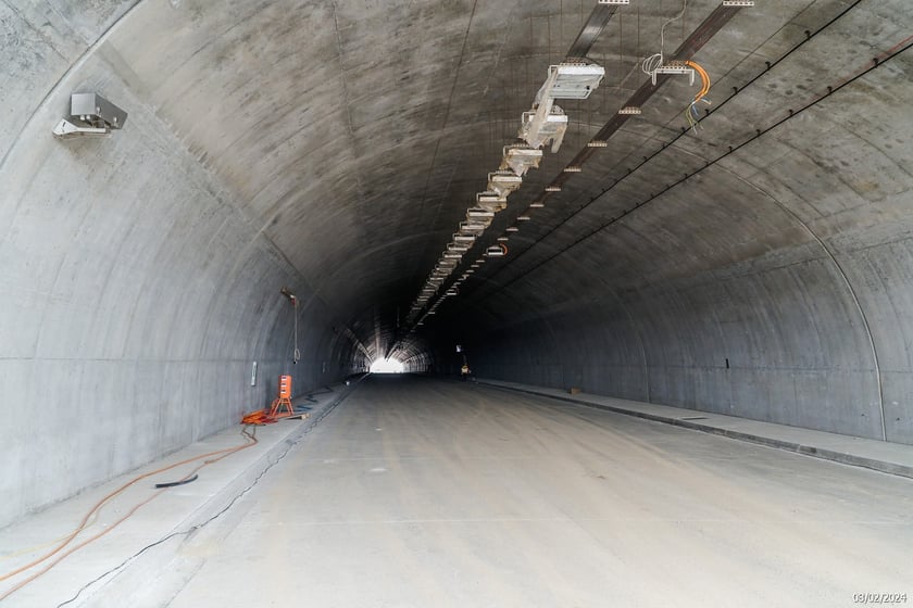 Budowana trasa S3 Bolków - Kamienna Góra na Dolnym Śląsku, luty 2024
